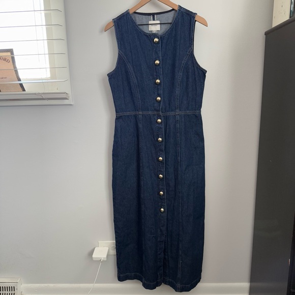 Reformation Dresses & Skirts - Reformation 10 Roswell Denim Midi Dress Organic Cotton Fitted Business Casual